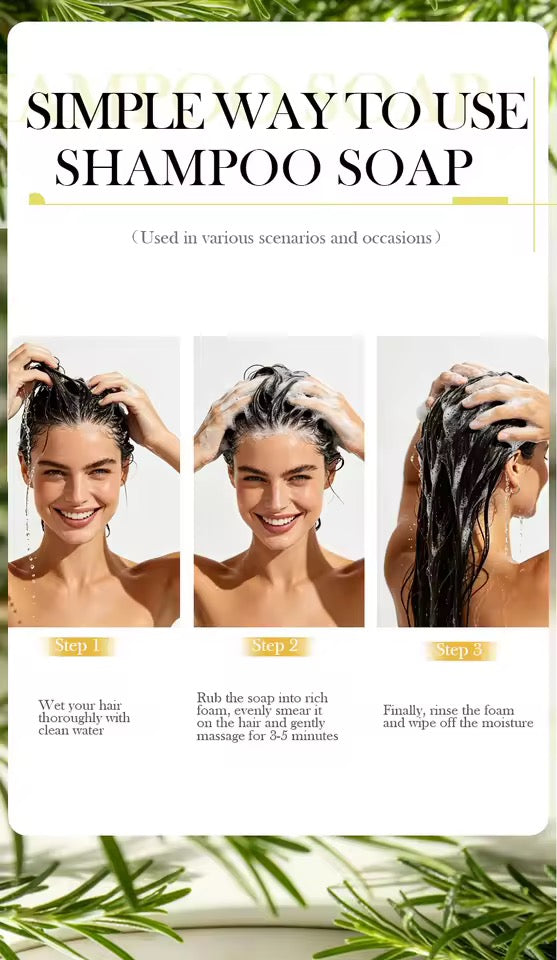 Organic Rosemary Shampoo Soap Without Silicone, Cleanses the Scalp, Nourishes Hair & Controls Oil