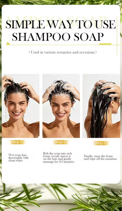 Organic Rosemary Shampoo Soap Without Silicone, Cleanses the Scalp, Nourishes Hair & Controls Oil