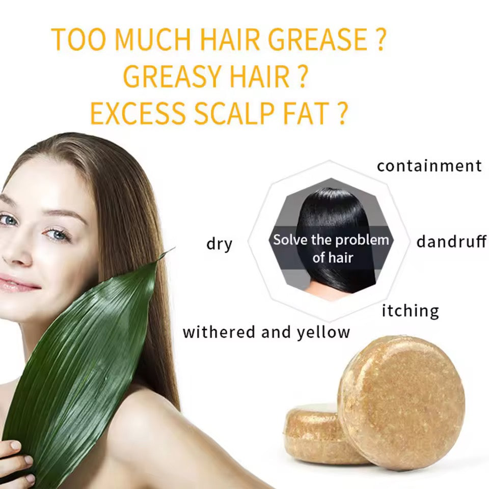 Organic Ginger Cold Pressed Shampoo Soap Without Silicone, Cleanses the Scalp, Nourishes Hair & Controls Oil