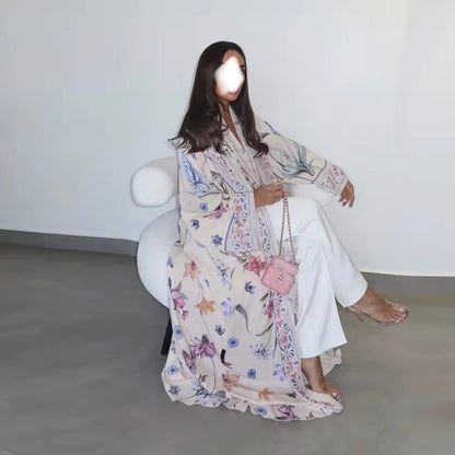 Timeless Abaya Floral Delicate Dubai Style