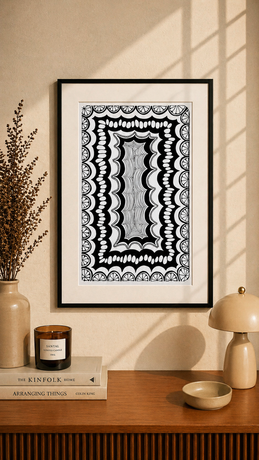 Hand Drawn Doodle Art on Cartridge Paper- No Frame (Size A4 & A3)