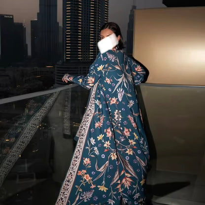 Timeless Abaya Floral Delicate Dubai Style