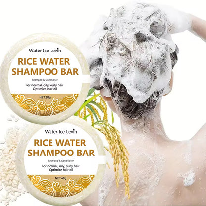 Organic Rice Water Shampoo Soap Without Silicone, Cleanses the Scalp, Nourishes Hair & Controls Oil