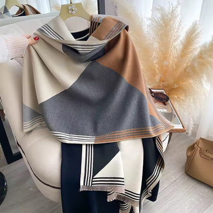 Cashmere Scarf for Women - Double Sided Print