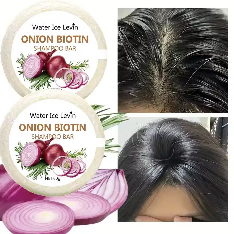 Organic Onion Biotin Shampoo Soap Without Silicone, Cleanses the Scalp, Nourishes Hair & Controls Oil