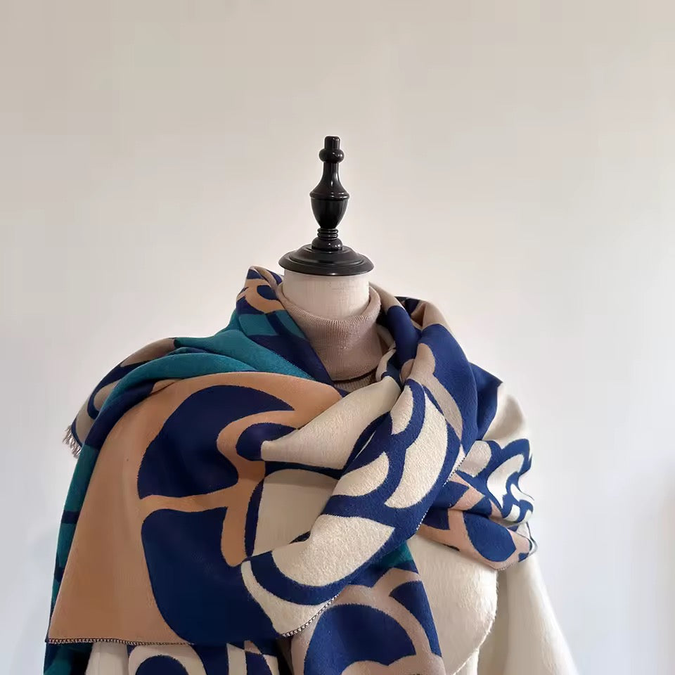 Cashmere Scarf for Women - Double Sided Print