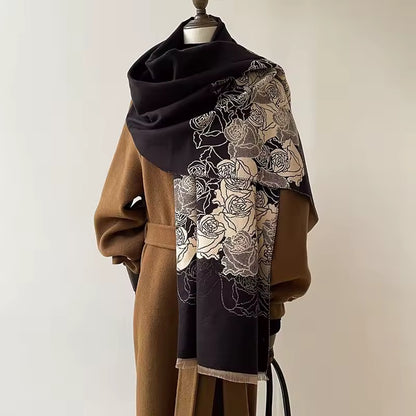Cashmere Scarf for Women - Double Sided Print
