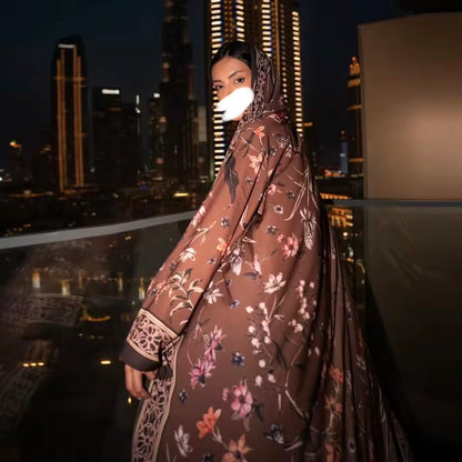 Timeless Abaya Floral Delicate Dubai Style