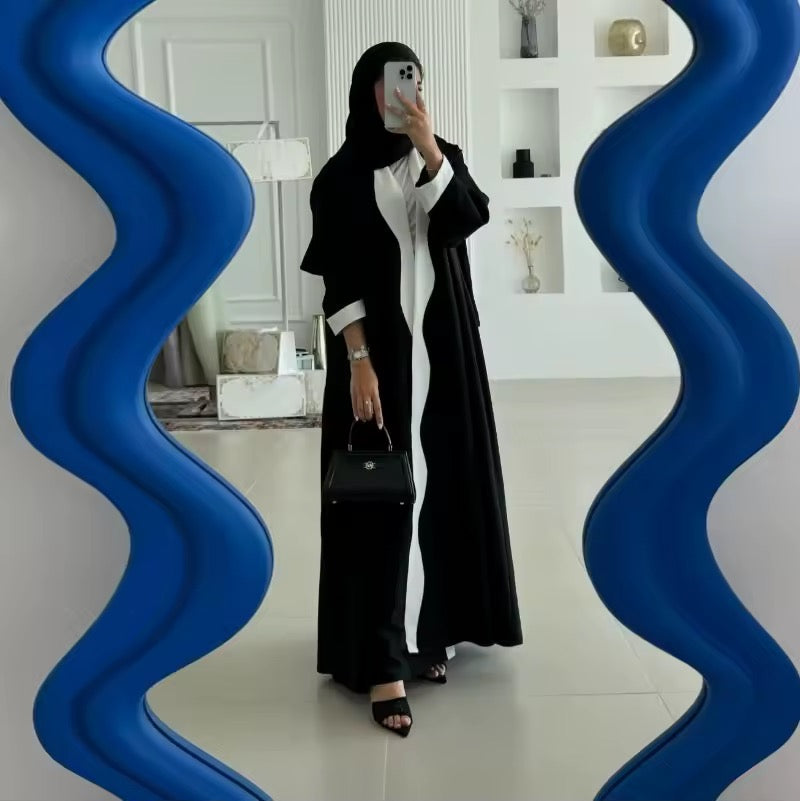 Slit Black Abaya - Long Sleeved Dubai Style Robe