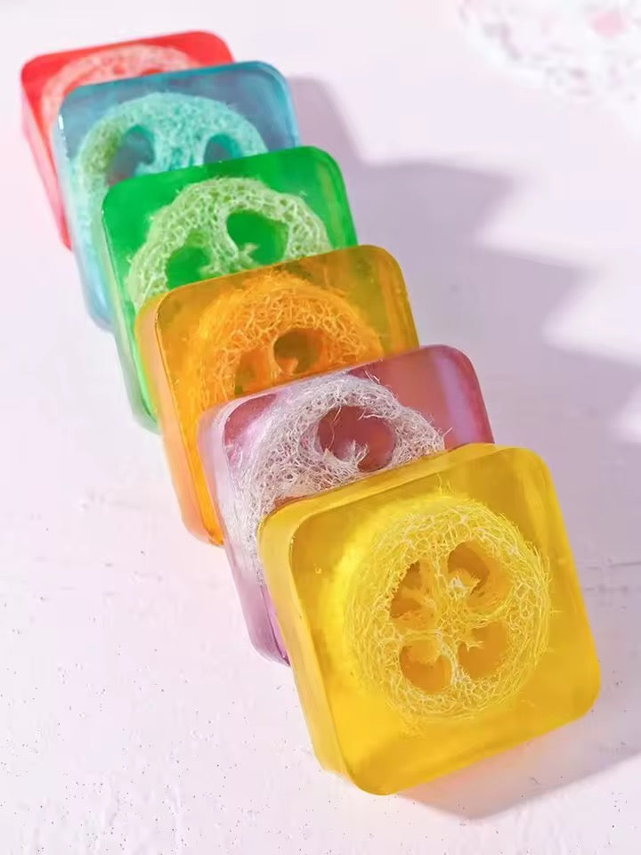 Organic Loofah Whitening Soap Lavender, Honey, Rose, Lemon, Ocean Salt, Tea Tree & Aloe Skincare Soap