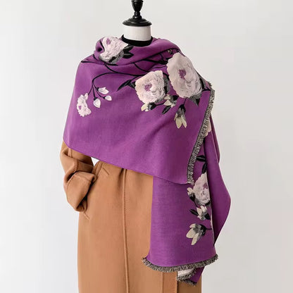 Cashmere Scarf for Women - Double Sided Print