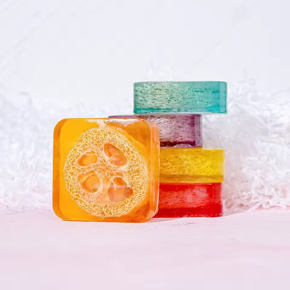 Organic Loofah Whitening Soap Lavender, Honey, Rose, Lemon, Ocean Salt, Tea Tree & Aloe Skincare Soap