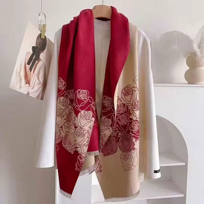 Cashmere Scarf for Women - Double Sided Print