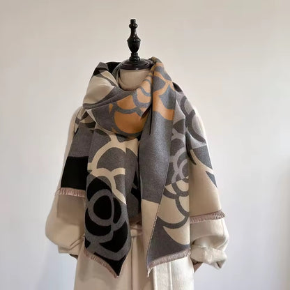 Cashmere Scarf for Women - Double Sided Print