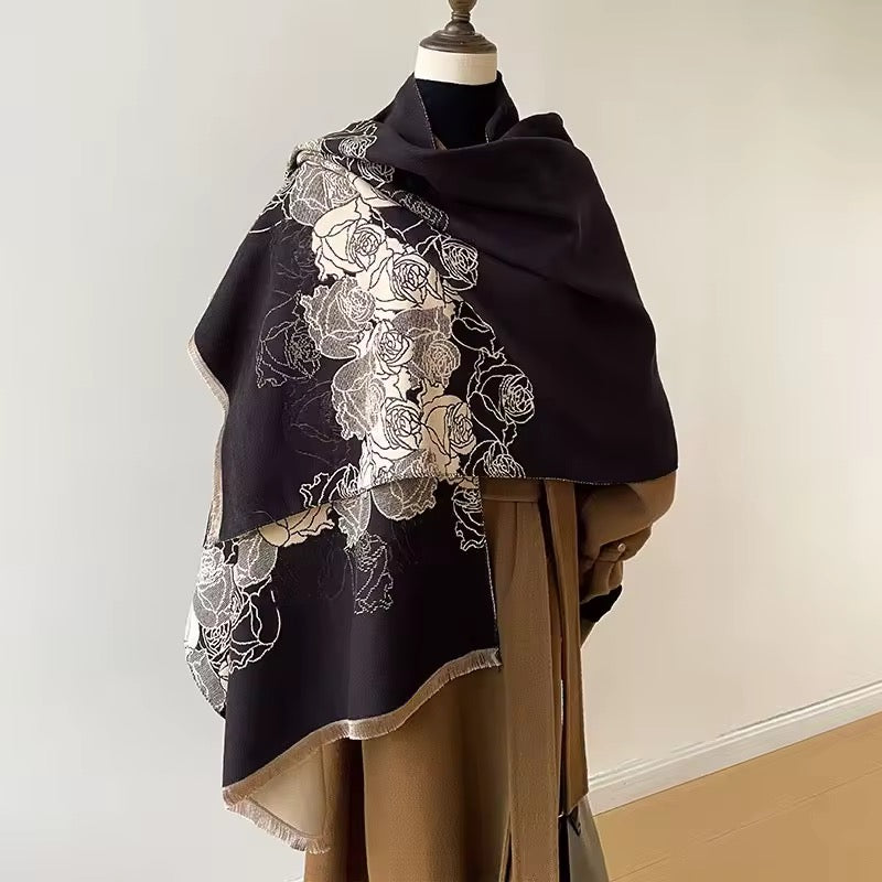 Cashmere Scarf for Women - Double Sided Print