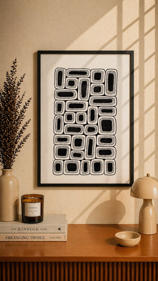 Hand Drawn Geometrical Doodling Art on Cartridge Paper- No Frame (Size A4 & A3)