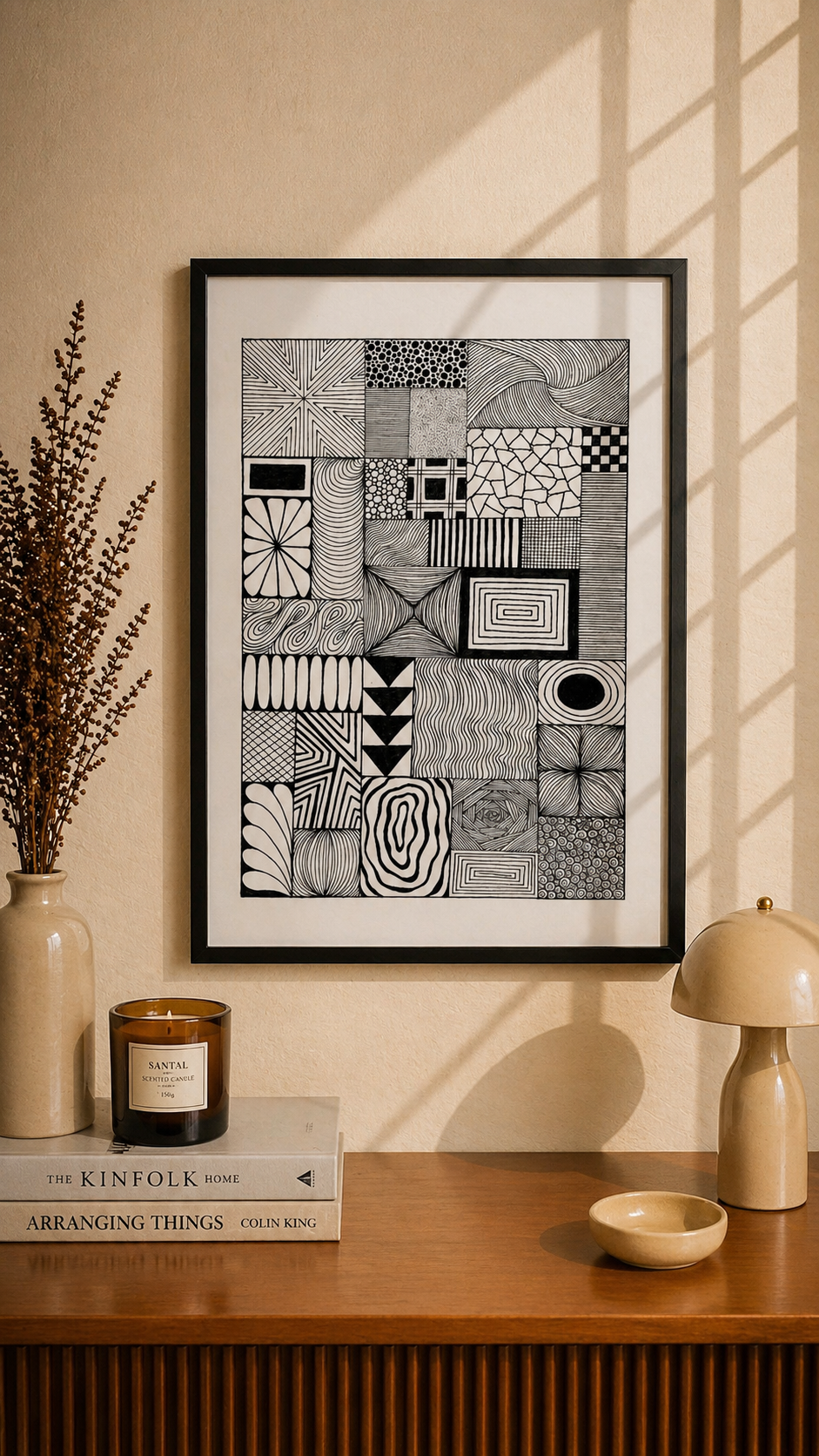 Hand Drawn Geometrical Doodling Art on Cartridge Paper- No Frame (Size A4 & A3)