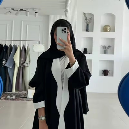 Slit Black Abaya - Long Sleeved Dubai Style Robe