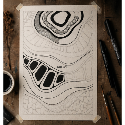 Hand Drawn Doodle Art on Cartridge Paper- No Frame (Size A4 & A3)
