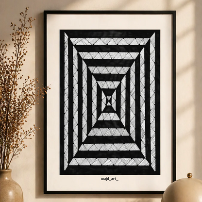 Hand Drawn Geometrical Doodling Art on Cartridge Paper- No Frame (Size A4 & A3)