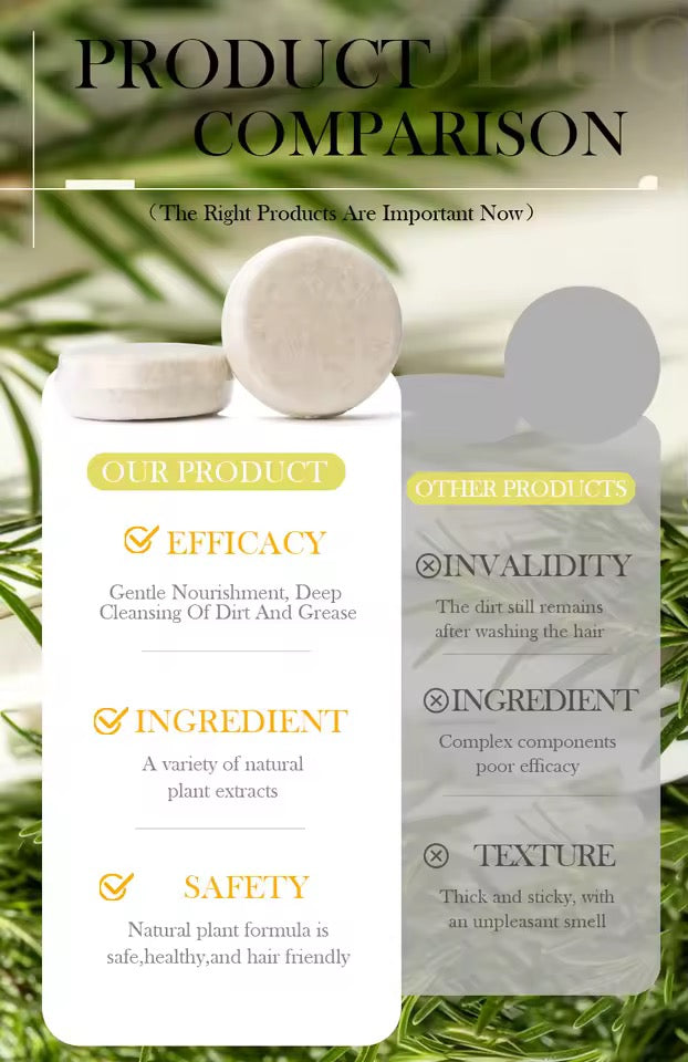 Organic Rosemary Shampoo Soap Without Silicone, Cleanses the Scalp, Nourishes Hair & Controls Oil