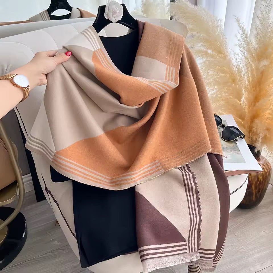 Cashmere Scarf for Women - Double Sided Print