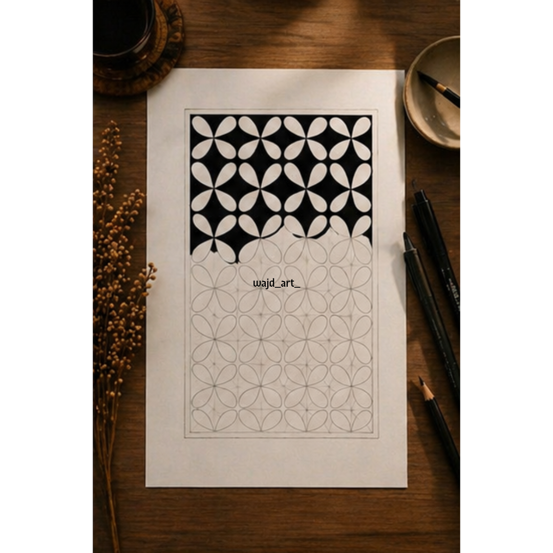Hand Drawn Geometrical Doodling Art on Cartridge Paper- No Frame (Size A4 & A3)