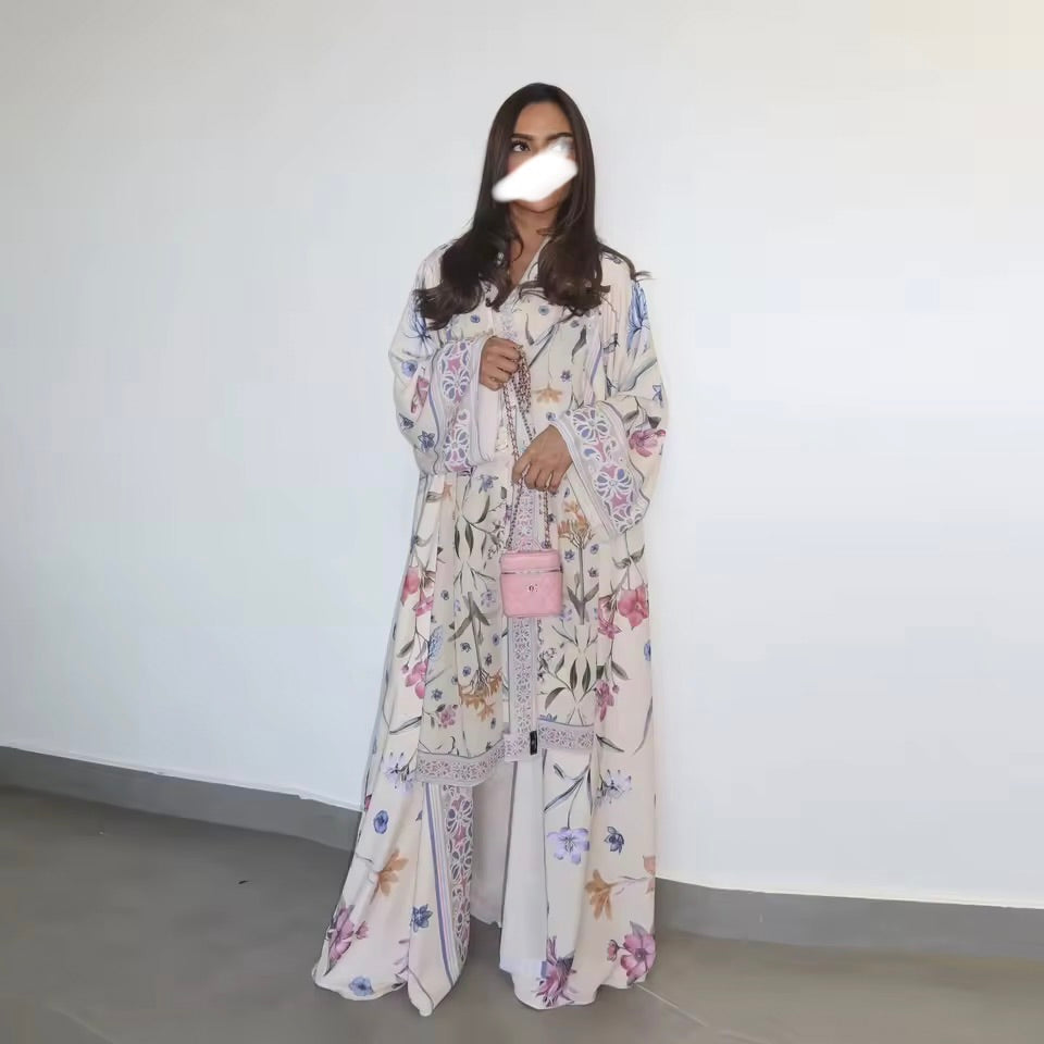 Timeless Abaya Floral Delicate Dubai Style