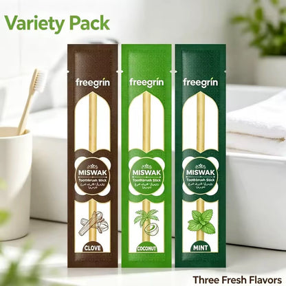 3 Pack Mixed Flavors Miswak Sticks Organic Oral Care
