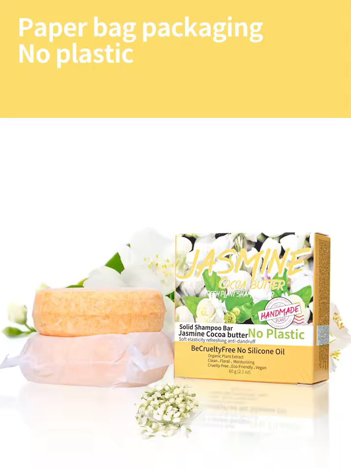 Organic Jasmine Shampoo Soap Without Silicone, Cleanses the Scalp, Nourishes Hair & Controls Oil