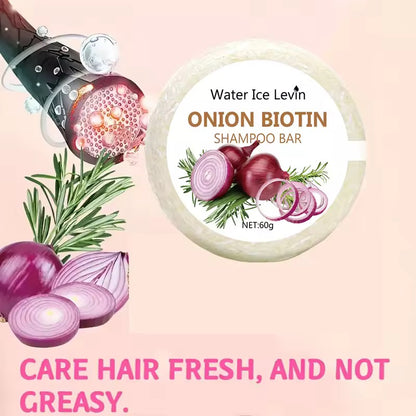 Organic Onion Biotin Shampoo Soap Without Silicone, Cleanses the Scalp, Nourishes Hair & Controls Oil
