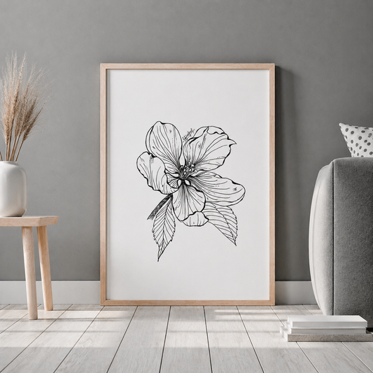 Hand Drawn Floral Art On Cartridge Paper - No Frame (Size: A4 & A3)