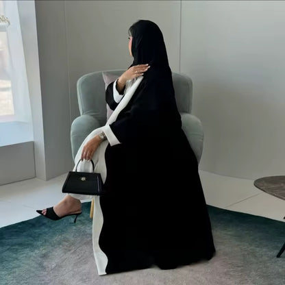 Slit Black Abaya - Long Sleeved Dubai Style Robe