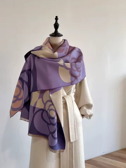 Cashmere Scarf for Women - Double Sided Print