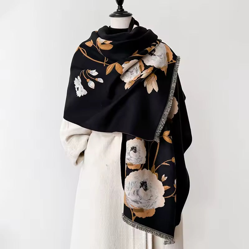 Cashmere Scarf for Women - Double Sided Print