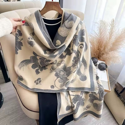 Cashmere Scarf for Women - Double Sided Print