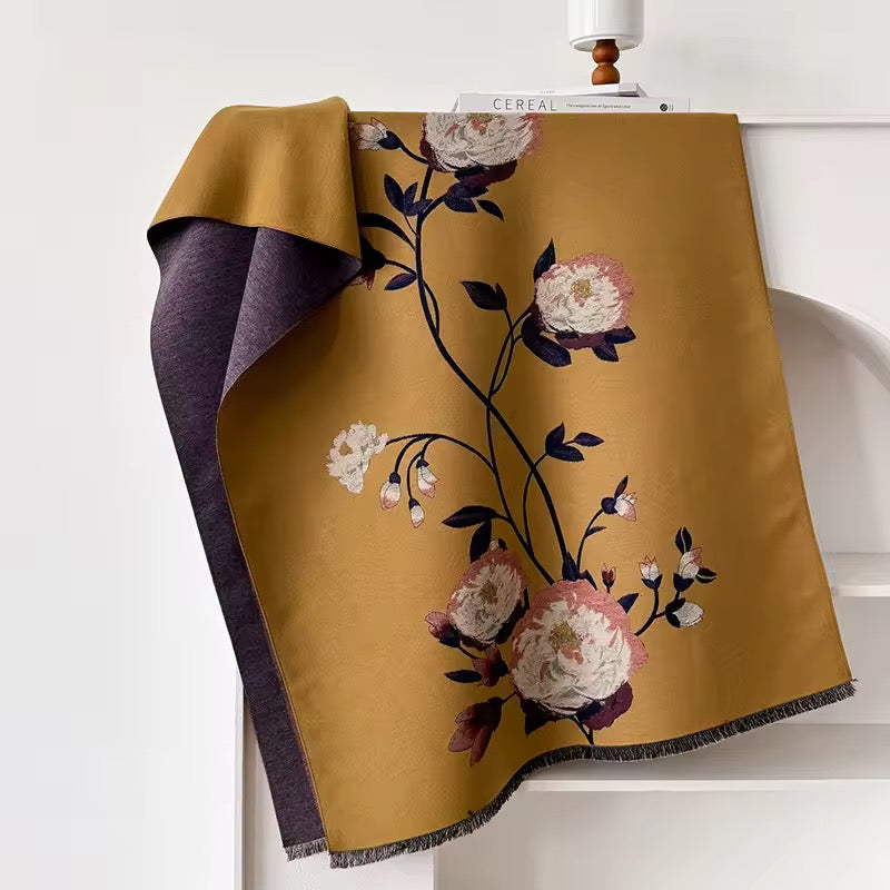 Cashmere Scarf for Women - Double Sided Print
