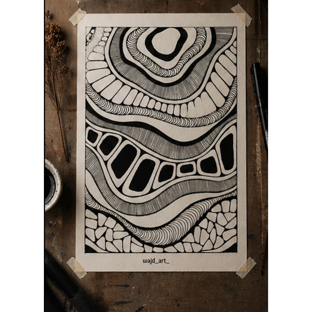 Hand Drawn Doodle Art on Cartridge Paper- No Frame (Size A4 & A3)