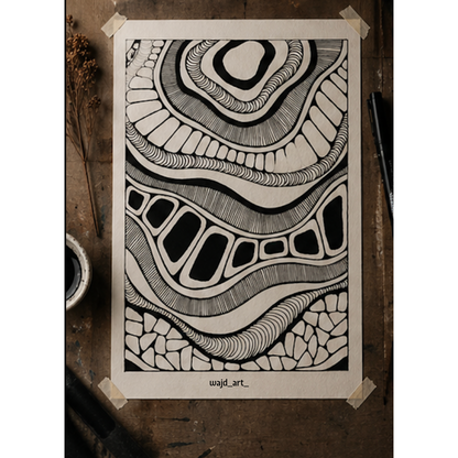 Hand Drawn Doodle Art on Cartridge Paper- No Frame (Size A4 & A3)