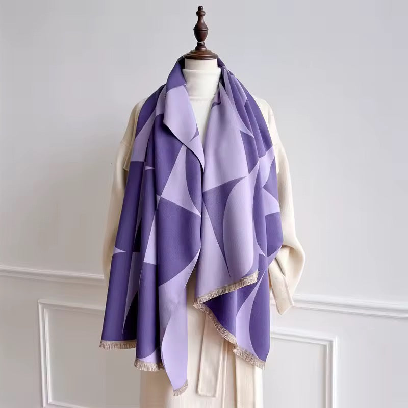 Cashmere Scarf for Women - Double Sided Print