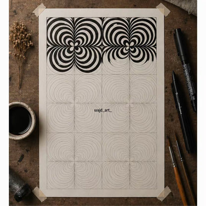 Hand Drawn Geometrical Doodling Art on Cartridge Paper- No Frame (Size A4 & A3)