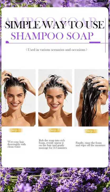 Organic Lavender Shampoo Soap Without Silicone, Cleanses the Scalp, Nourishes Hair & Controls Oil