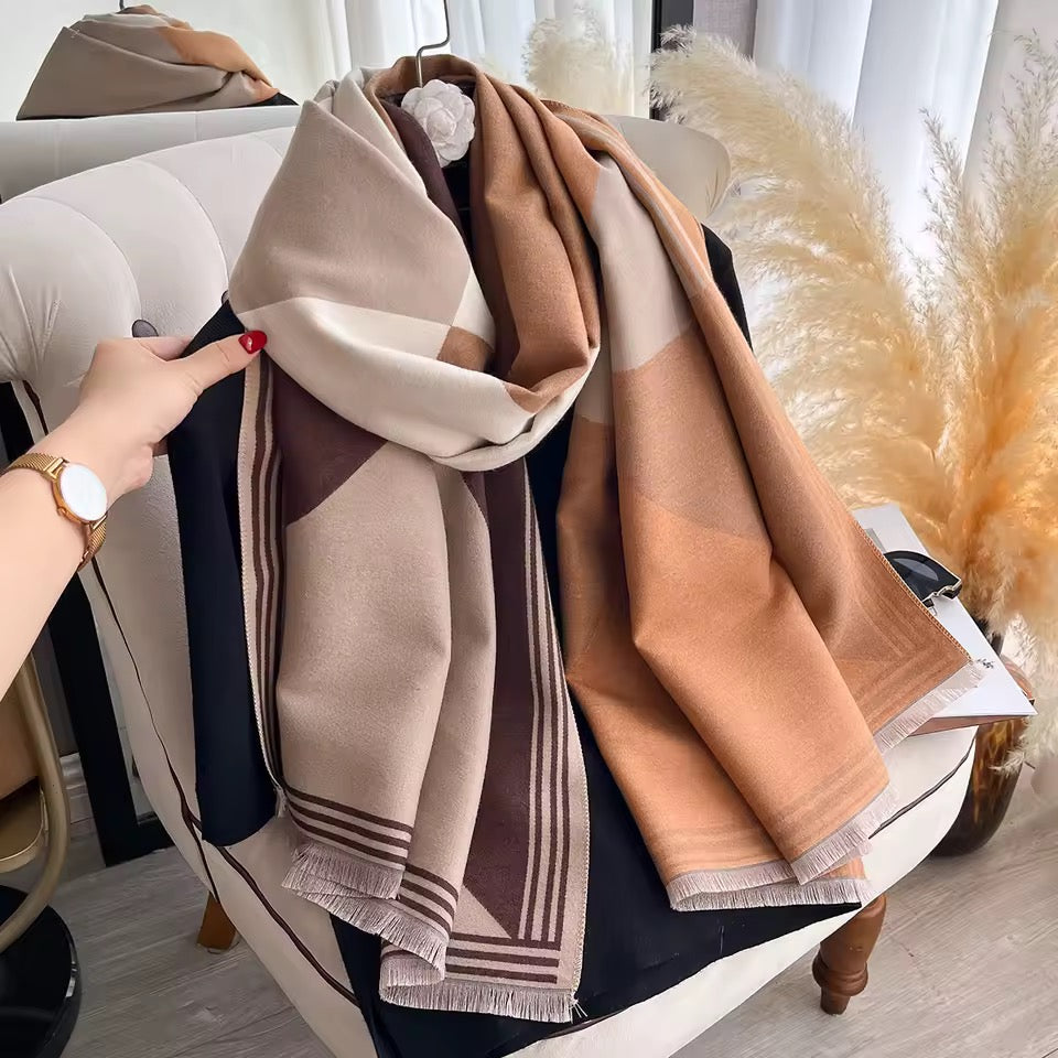 Cashmere Scarf for Women - Double Sided Print