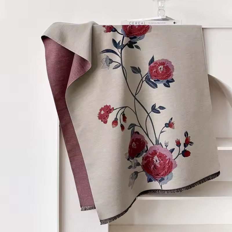 Cashmere Scarf for Women - Double Sided Print