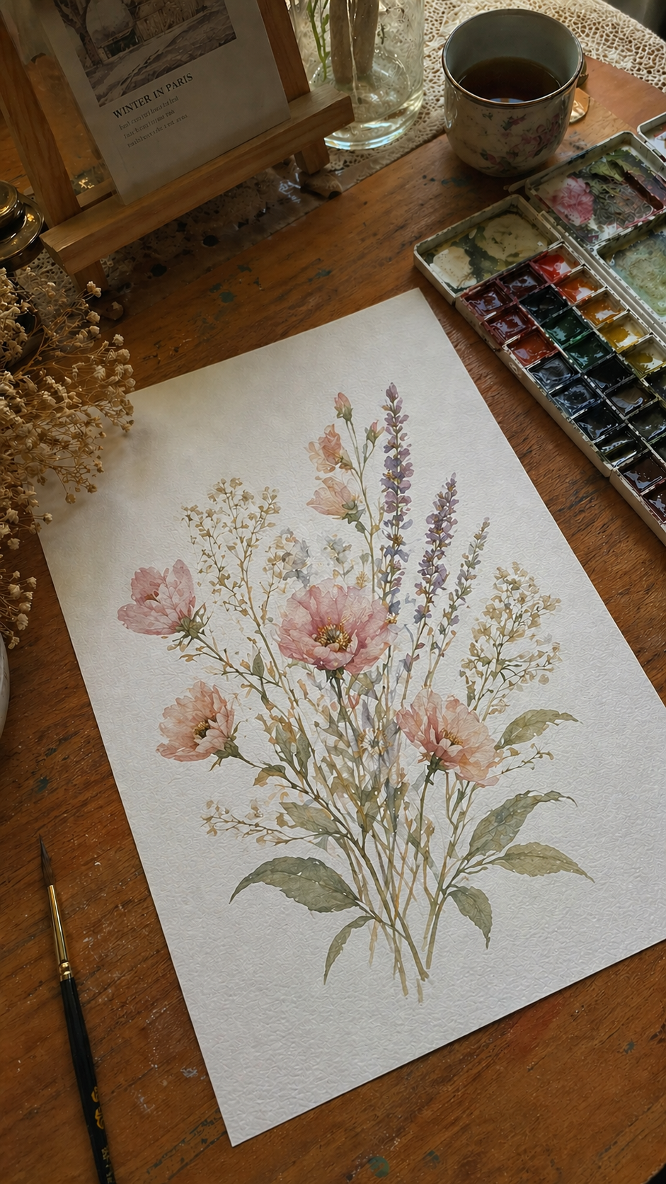 Limited Edition PRINT of my Original Floral Watercolour Painting on Cartridge Paper - No Frame (Size: A4 & A3)
