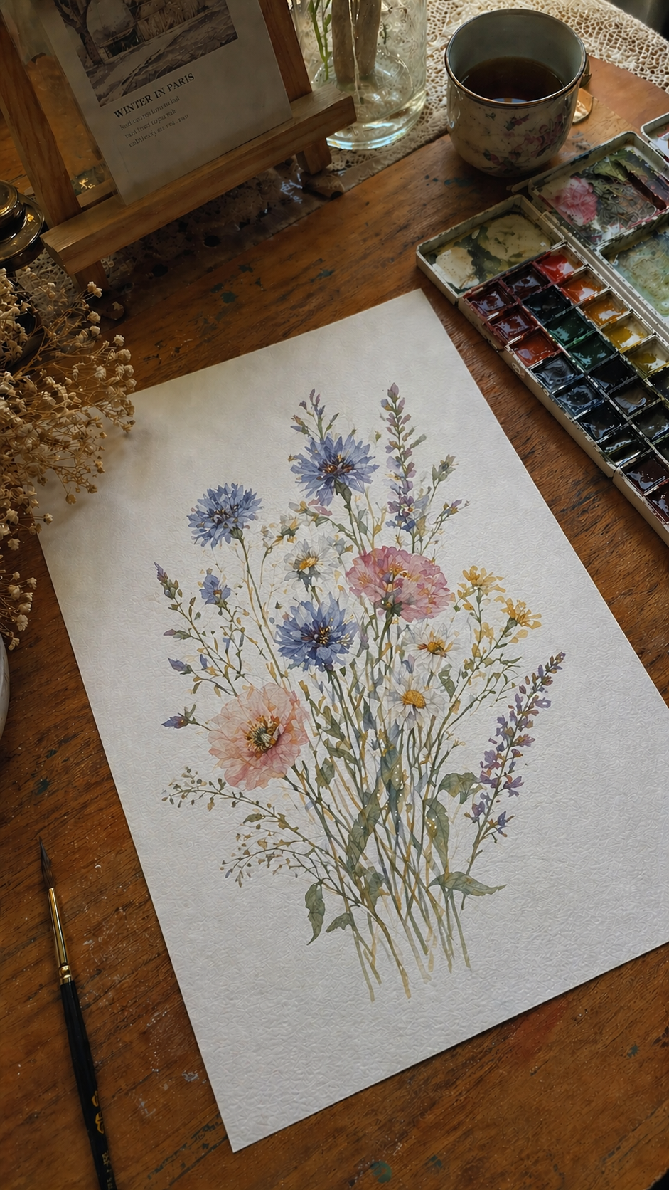 Limited Edition PRINT of my Original Floral Watercolour Painting on Cartridge Paper - No Frame (Size: A4 & A3)