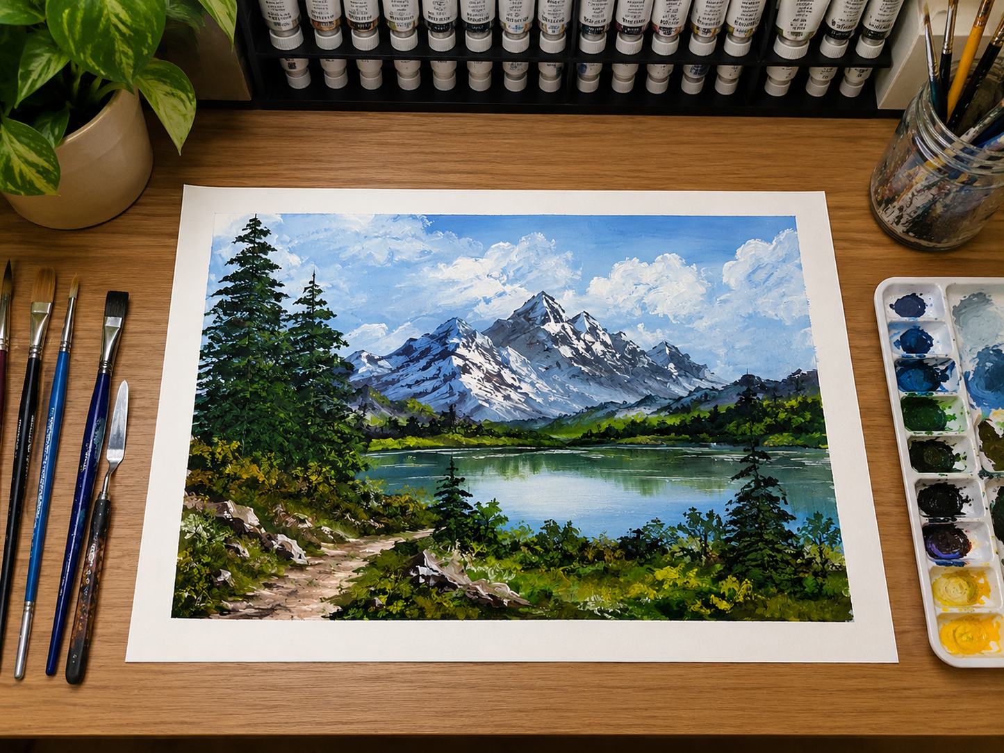 Limited Edition PRINT of my Original Acrylic Landscape on Cartridge Paper - No Frame (Size: A4 & A3)