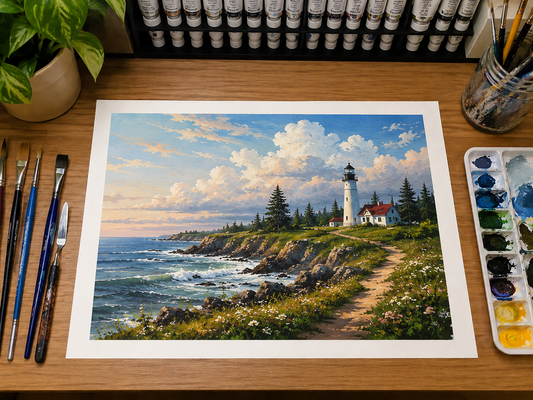 Limited Edition PRINT of my Original Acrylic Landscape on Cartridge Paper - No Frame (Size: A4 & A3)