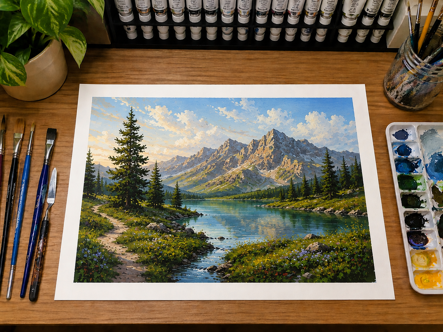 Limited Edition PRINT of my Original Acrylic Landscape on Cartridge Paper - No Frame (Size: A4 & A3)
