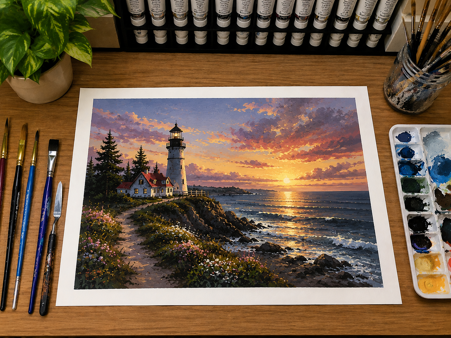 Limited Edition PRINT of my Original Acrylic Landscape on Cartridge Paper - No Frame (Size: A4 & A3)